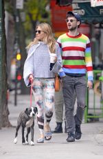 SIENNA MILLER and Tom Sturridge Walk Their Dog in New York 10/13/2017