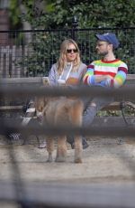 SIENNA MILLER and Tom Sturridge Walk Their Dog in New York 10/13/2017