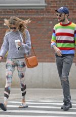 SIENNA MILLER and Tom Sturridge Walk Their Dog in New York 10/13/2017