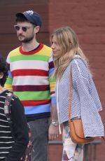 SIENNA MILLER and Tom Sturridge Walk Their Dog in New York 10/13/2017