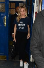 SIENNA MILLER Leaves Apollo Theatre in London 10/04/2017