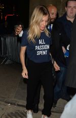 SIENNA MILLER Leaves Apollo Theatre in London 10/04/2017