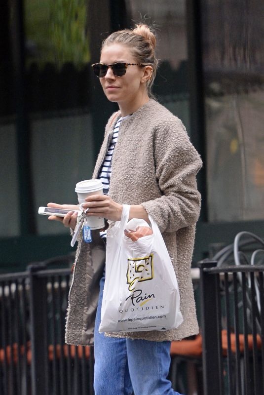 SIENNA MILLER Out in New York 10/11/2017