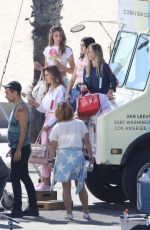 SISTINE and SCARLET STALLONE and AMELIA and DELILAH HAMLIN on the Set of a Photoshoot for a Japanese Luxury Fashion House in Santa Monica 10/15/2017