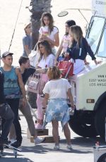 SISTINE and SCARLET STALLONE and AMELIA and DELILAH HAMLIN on the Set of a Photoshoot for a Japanese Luxury Fashion House in Santa Monica 10/15/2017