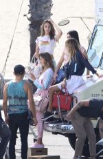 SISTINE and SCARLET STALLONE and AMELIA and DELILAH HAMLIN on the Set of a Photoshoot for a Japanese Luxury Fashion House in Santa Monica 10/15/2017
