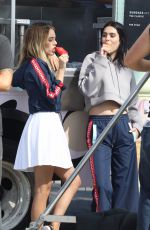 SISTINE and SCARLET STALLONE and AMELIA and DELILAH HAMLIN on the Set of a Photoshoot for a Japanese Luxury Fashion House in Santa Monica 10/15/2017
