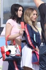 SISTINE and SCARLET STALLONE and AMELIA and DELILAH HAMLIN on the Set of a Photoshoot for a Japanese Luxury Fashion House in Santa Monica 10/15/2017