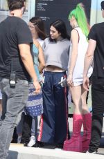 SISTINE and SCARLET STALLONE and AMELIA and DELILAH HAMLIN on the Set of a Photoshoot for a Japanese Luxury Fashion House in Santa Monica 10/15/2017