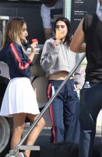 SISTINE and SCARLET STALLONE and AMELIA and DELILAH HAMLIN on the Set of a Photoshoot for a Japanese Luxury Fashion House in Santa Monica 10/15/2017