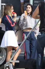 SISTINE and SCARLET STALLONE and AMELIA and DELILAH HAMLIN on the Set of a Photoshoot for a Japanese Luxury Fashion House in Santa Monica 10/15/2017