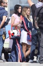 SISTINE and SCARLET STALLONE and AMELIA and DELILAH HAMLIN on the Set of a Photoshoot for a Japanese Luxury Fashion House in Santa Monica 10/15/2017