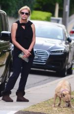 SONIA KRUGER Out with Her Dog in Mosman 10/08/2017
