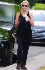 SONIA KRUGER Out with Her Dog in Mosman 10/08/2017