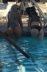 SOPHIA VEGAS and PHOEBE PRICE in Bikinis at a Pool in Palm Springs 10/04/2017