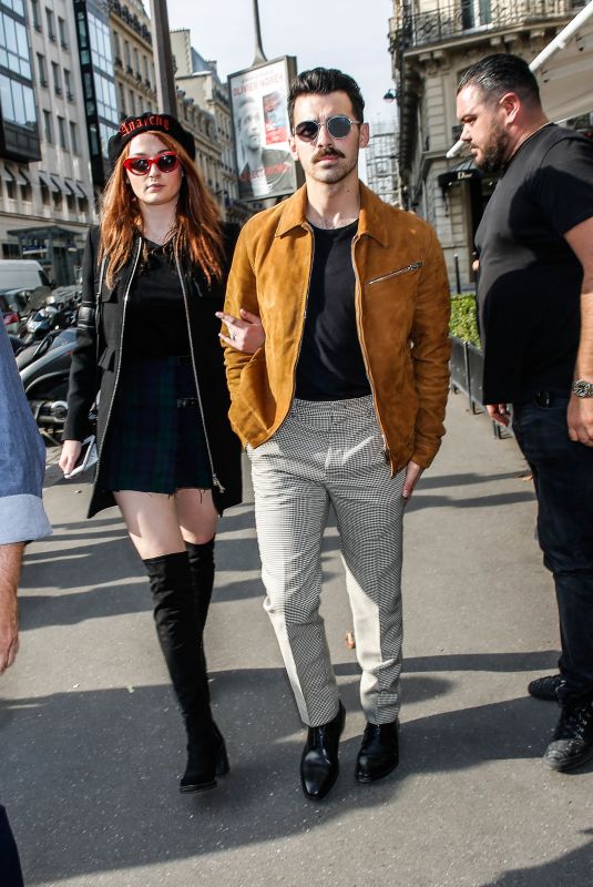 SOPHIE TURNER and Joe Jonas Out in Paris After Engagement 10/17/2017