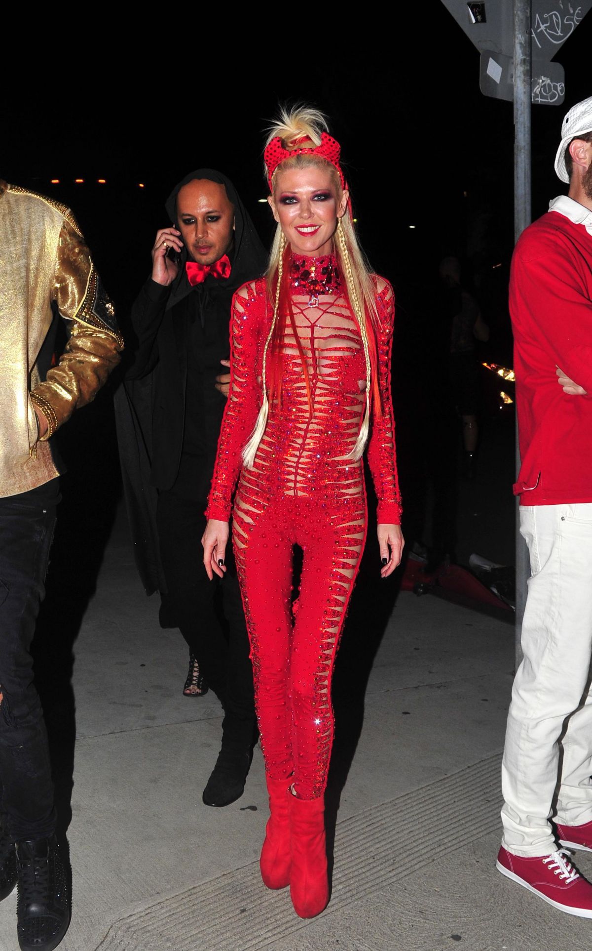 Tara Reid In Red Devil Costume Arrives At Maxim Halloween Party 1021