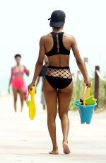 TEYANA TAYLOR in Bikini on the Beach in Miami 10/06/2017