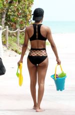 TEYANA TAYLOR in Bikini on the Beach in Miami 10/06/2017