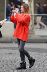 THYLANE BLONDEAU Out at Paris Fashion Week 10/01/2017