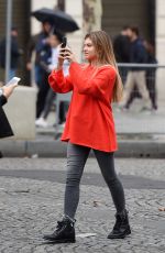 THYLANE BLONDEAU Out at Paris Fashion Week 10/01/2017