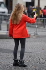 THYLANE BLONDEAU Out at Paris Fashion Week 10/01/2017