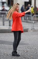 THYLANE BLONDEAU Out at Paris Fashion Week 10/01/2017