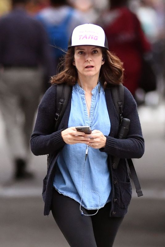 TINA FEY Out for Coffe in New York 10/09/2017