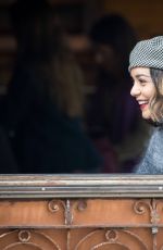 VANESSA HUDGENS on the Set of Second Act in Brooklyn 10/26/2017