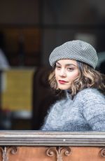 VANESSA HUDGENS on the Set of Second Act in Brooklyn 10/26/2017
