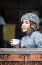 VANESSA HUDGENS on the Set of Second Act in Brooklyn 10/26/2017