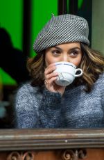 VANESSA HUDGENS on the Set of Second Act in Brooklyn 10/26/2017
