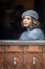 VANESSA HUDGENS on the Set of Second Act in Brooklyn 10/26/2017