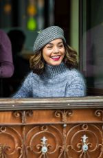 VANESSA HUDGENS on the Set of Second Act in Brooklyn 10/26/2017