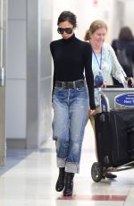 VICTORIA BECKHAM in Jeans at JFK Airport in New York 10/11/2017