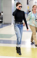 VICTORIA BECKHAM in Jeans at JFK Airport in New York 10/11/2017