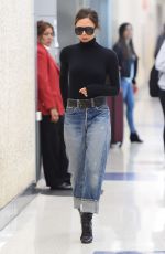 VICTORIA BECKHAM in Jeans at JFK Airport in New York 10/11/2017