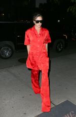 VICTORIA BECKHAM in Red Jumpsuit Out in New York 10/12/2017