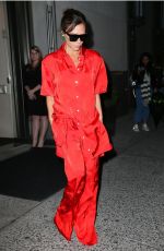 VICTORIA BECKHAM in Red Jumpsuit Out in New York 10/12/2017