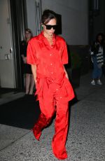 VICTORIA BECKHAM in Red Jumpsuit Out in New York 10/12/2017