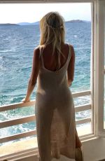 VICTORIA XIPOLITAKIS in Tight Dress on Vacation in Mykonos 10/13/2017