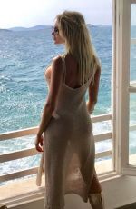 VICTORIA XIPOLITAKIS in Tight Dress on Vacation in Mykonos 10/13/2017