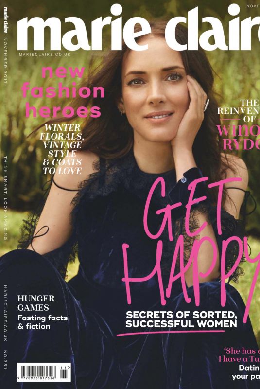 WINONA RYDER in Marie Claire Magazine, November 2017