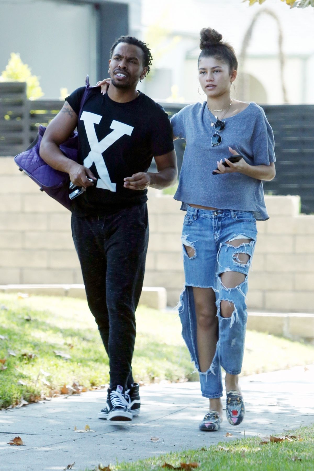 ZENDAYA COLEMAN Out with Her Brother Austin in Los Angeles 10/01/2017 - HawtCelebs