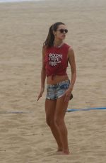 ALESSANDRA AMBROSIO Playing Volleyball on the Beach in Santa Monica 11/25/2017