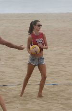 ALESSANDRA AMBROSIO Playing Volleyball on the Beach in Santa Monica 11/25/2017