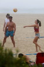 ALESSANDRA AMBROSIO Playing Volleyball on the Beach in Santa Monica 11/25/2017