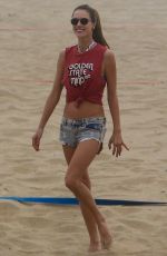 ALESSANDRA AMBROSIO Playing Volleyball on the Beach in Santa Monica 11/25/2017