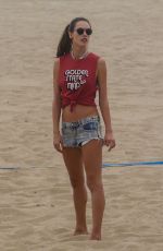 ALESSANDRA AMBROSIO Playing Volleyball on the Beach in Santa Monica 11/25/2017