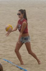 ALESSANDRA AMBROSIO Playing Volleyball on the Beach in Santa Monica 11/25/2017